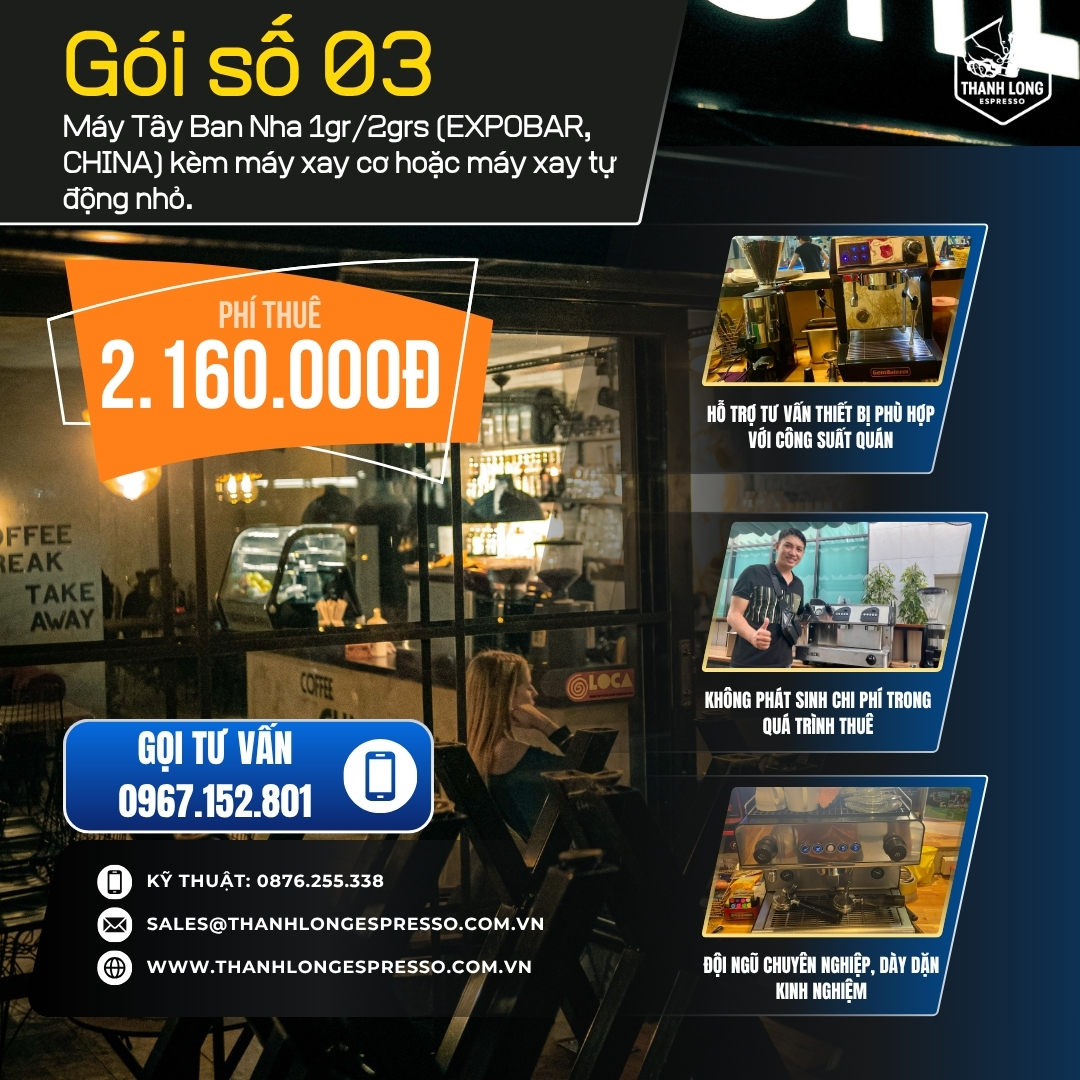 Thuê máy pha cà phê Expobar – Gói 03 | Thanh Long